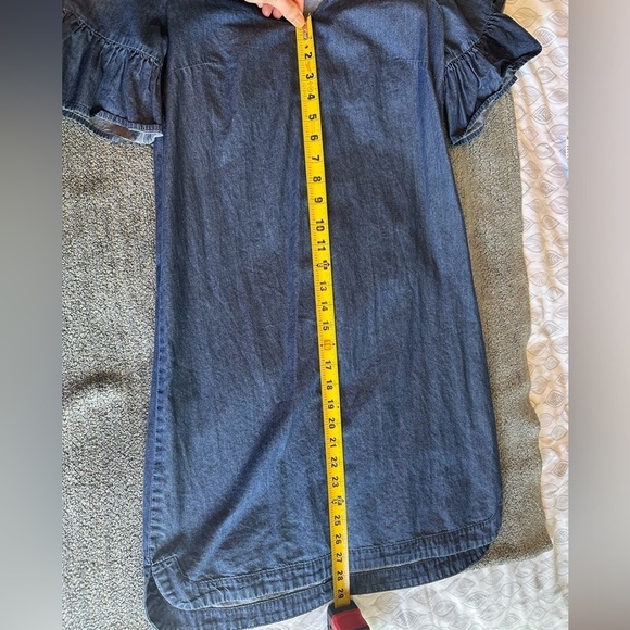 J Crew Chambray Short Bell Sleeve Shift Mini Dress size XXS - Picture 8 of 9